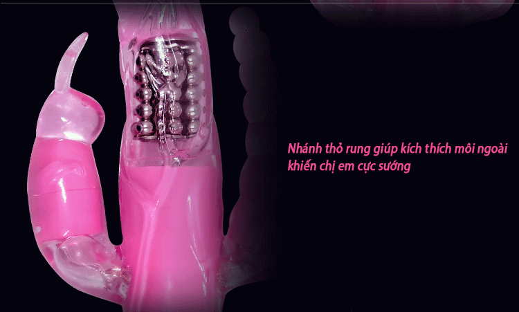 DV11A Dương vật giả xoay ngoáy với 2 nhánh rung âm đạo hậu môn