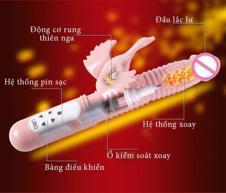 DV13E Dương vật giả đa rung rung thụt âm đạo kích thích âm vật