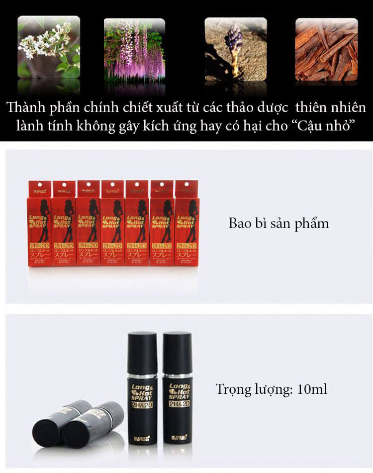 XTS16 Thuốc xịt cao cấp Long & Hot Nhật Bản làm tình cực lâu