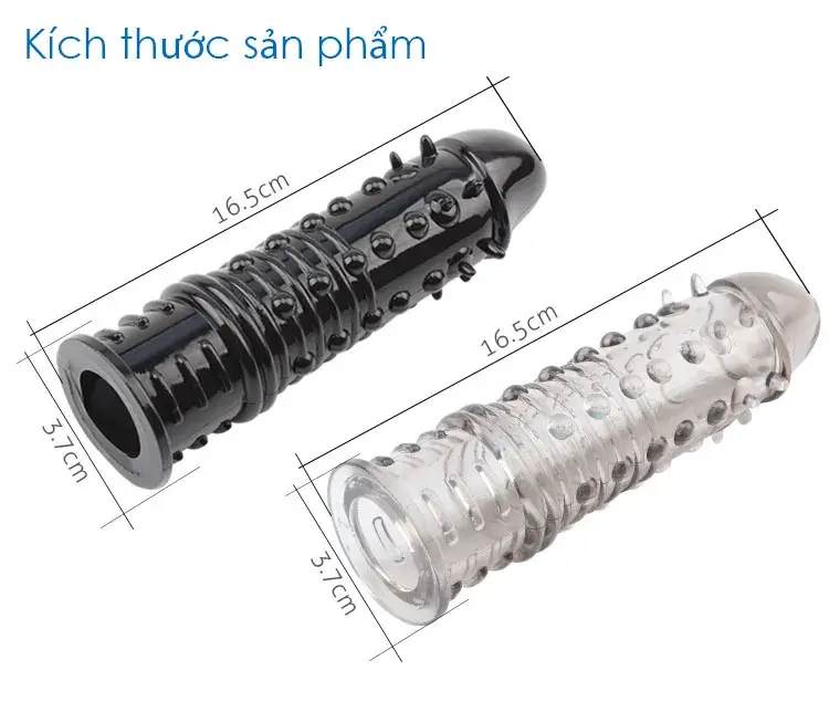 ao cao su đôn dên có gai bi gân làm sướng điên đảo BD25A SUPERME màu đen, chất liệu TPE, tăng 1 inch và 30% kích thước, thiết kế xoắn ốc và gai bi kích thích mạnh mẽ.