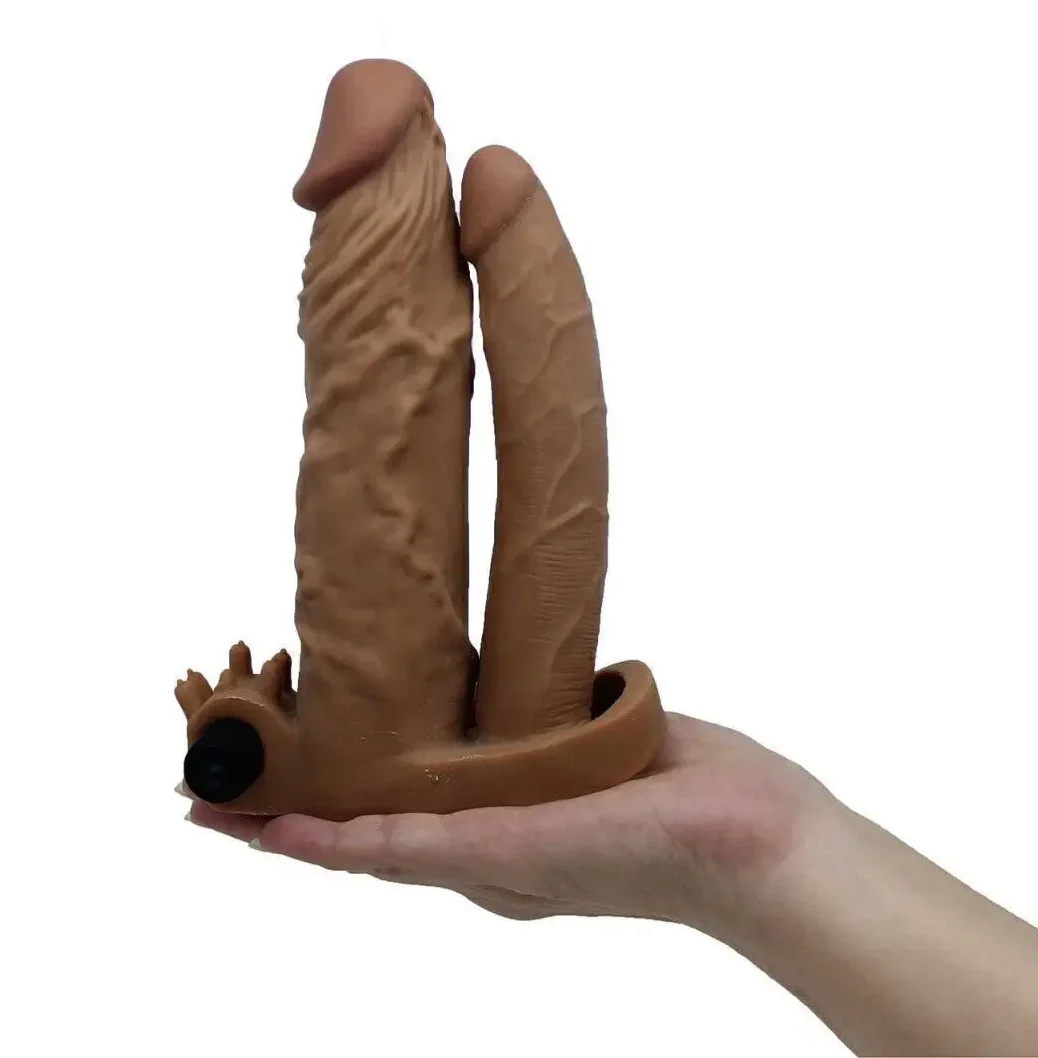 BD22C Bao đôn làm to dương vật da nâu có hai nhánh siêu rung Bao đôn làm to dương vật da nâu BD22C có hai nhánh siêu rung, chất liệu TPE, tăng 5cm chiều dài và 40% độ dày, kích thích kép âm đạo và hậu môn.