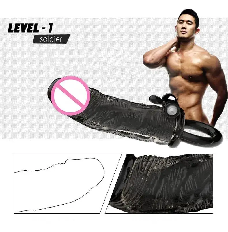 Bao đôn quai đeo có rung siêu gân BD35 chất liệu silicone siêu gân mềm mại, tăng kích thước, kích thích điểm G mãnh liệt.