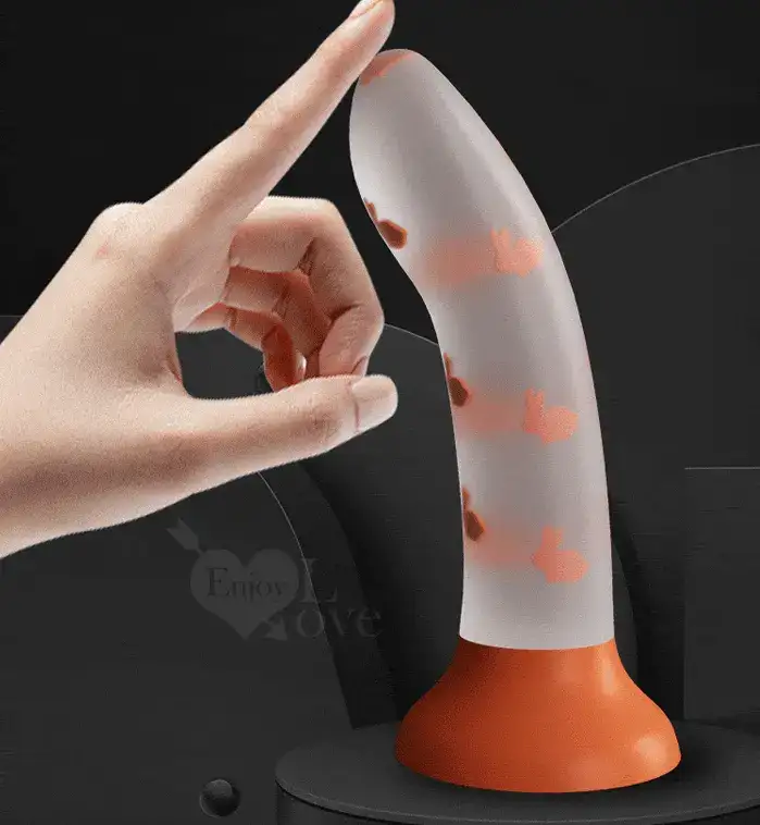 Dương vật gắn tường cao cấp phát sáng trong đêm cho nữ thủ dâm tự sướng DV33D PRETTY LOVE, silicon mềm, đế hít mạnh, lõi thỏ dạ quang, chống nước.