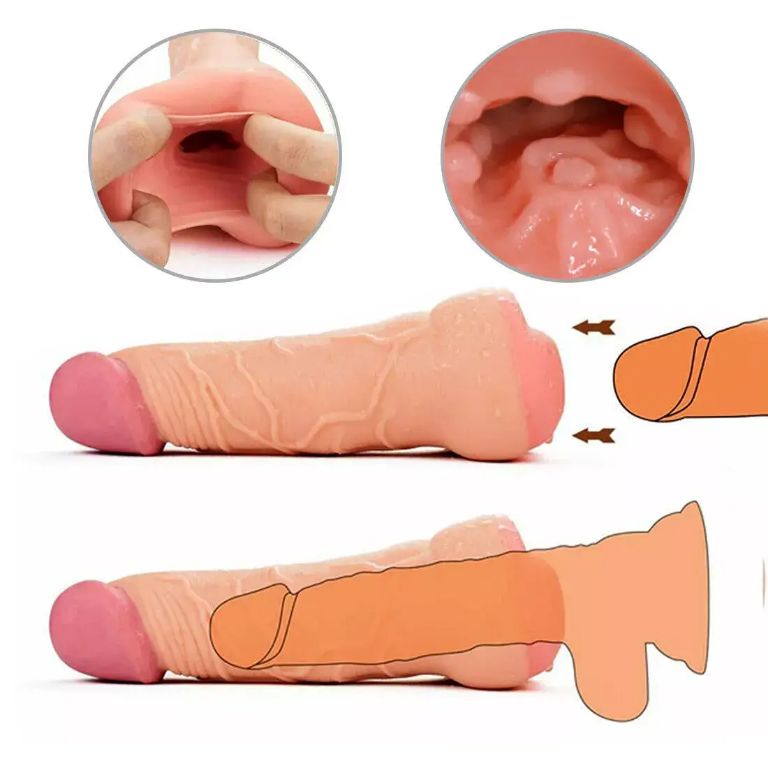 Dương vật giả rỗng hàng khủng kèm hậu môn chơi sướng DV36K, chất liệu TPR/Silicone an toàn, tăng kích thước, kích thích hậu môn mạnh mẽ.