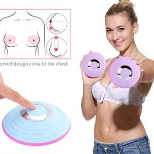 Máy mát xa kích thích tăng kích thước vú phụ nữ DC67N gồm hai miếng dán silicone mặc bên trong áo ngực, có chức năng rung và sưởi ấm.