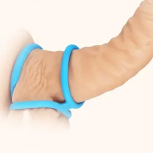 Vòng đeo cu và tinh hoàn cho nam giới DC60F bằng silicone, thiết kế khóa gọng kìm giúp siết chặt dương vật và bìu để kéo dài quan hệ.